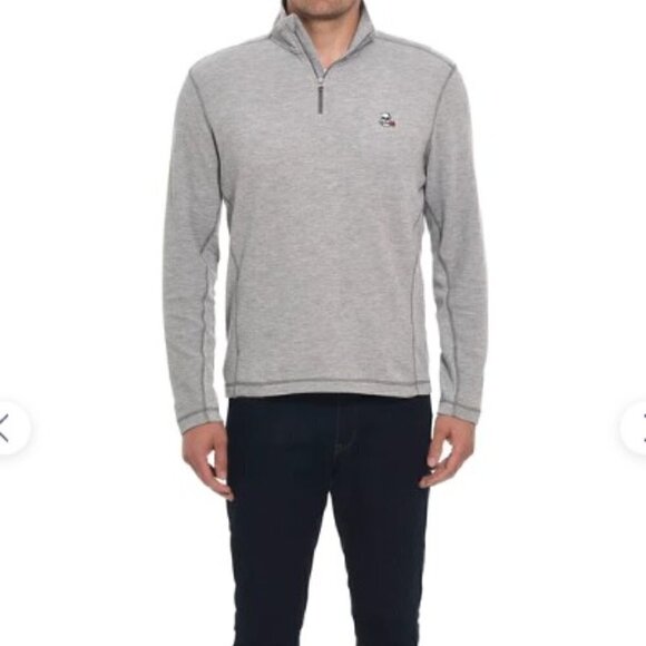 Robert Graham Polaris Heather Grey Long Sleeve Knit Pullover Skull & Rose NWT - Picture 4 of 4